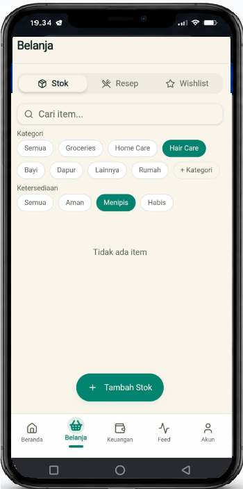 Tampilan Belanja di Rewang